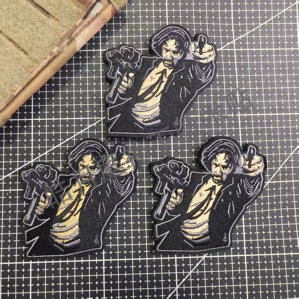 [Tùy chỉnh] Huy hiệu đạo đức chiến thuật thêu súng đôi LY John Wick3D Velcro Patch / Huy hiệu / băng