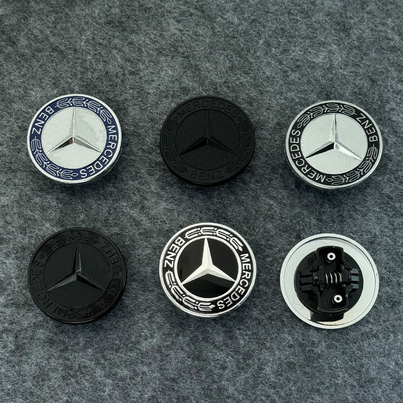 Thích hợp cho Benz Hood Nhãn Trang trí ABERS Class GL GLK LA LS Hood Nhãn phẳng có lò xo 26.5.14