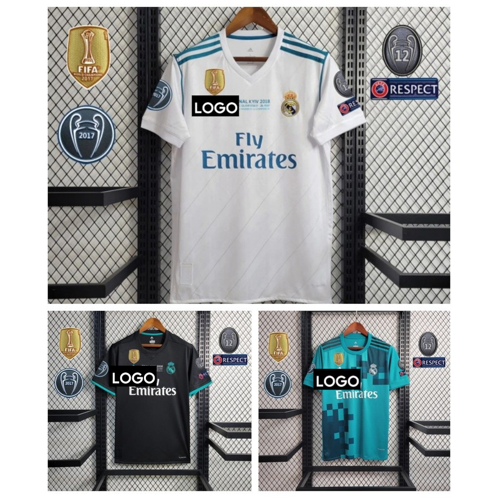 (Phiên bản cổ điển) Áo sơ mi bóng đá sân nhà & sân khách Real Madrid 2017 / 18
