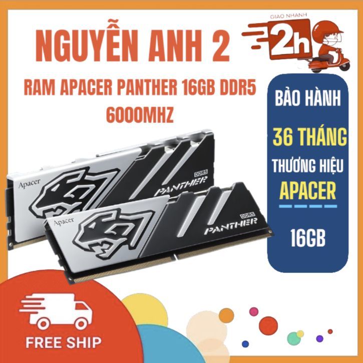 Ram Máy Tính Apacer Panther 16GB ( 1x16GB ) DDR5 6000mhz