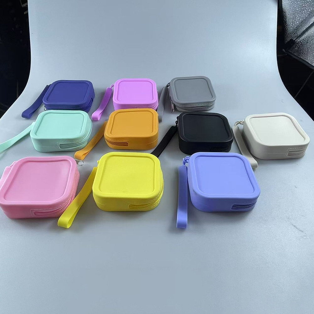 Silicone Zipper Coin Purse  with Large Capacity Portable Earphones Storage Bag