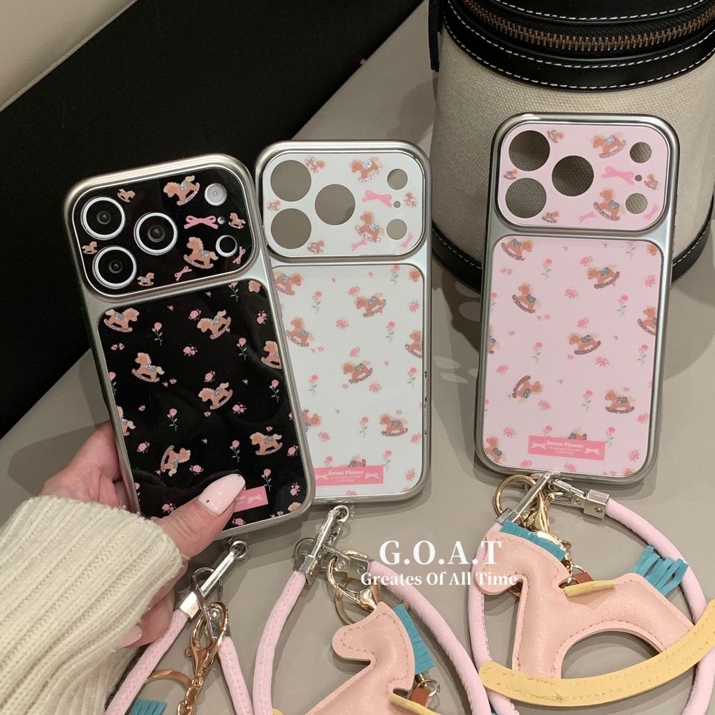 G.O.A.T Vỏ ngựa Trojan hoa mạ điện Tương thích cho iPhone 17 pro max iPhone 17 16 15 14 pro iPhone 1