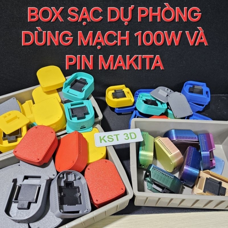 ( Không kèm mạch và Pin) Box Sạc Dự Phòng dùng mạch sạc nhanh 100w và Pin Makita