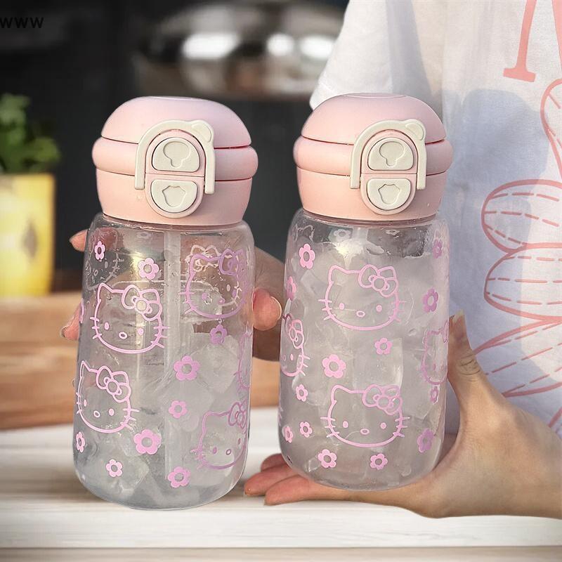 [auz] Hello Kitty Straw Water Bottle - Leak-Proof Kawaii Cup for Kids