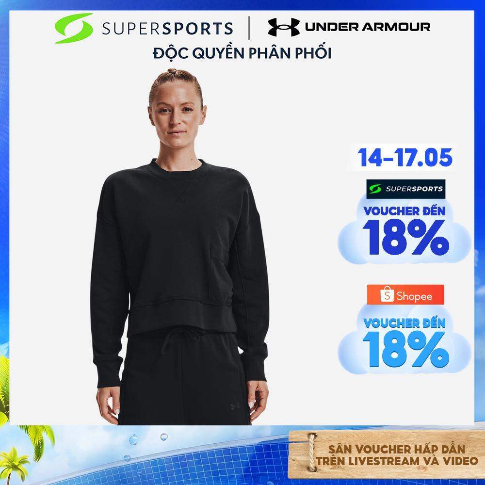 Áo Nỉ Nữ Under Armour Project Rock Fleece - Đen - 1365989-001