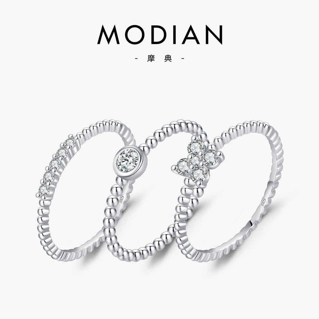 Popular~MODIAN Modian D Moissanite S925Silver Fashion Commuting Chic Elegant and Luxurious Four-Leaf