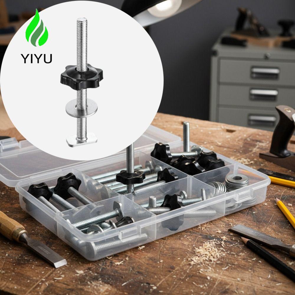 YIYU T-Slot Slider, M8x100mm Heavy Duty Miter T-Track Jig, Dụng cụ T-Track Vít Vít Fixture Plum Star