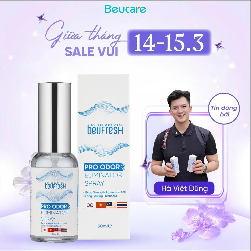 BEUFRESH PRO Xịt Khử Mùi Toàn Thân Tay Chân Nách cho Nam, Nữ Cảm Giác Dễ Chịu, Hỗ Trợ Giảm Thiểu Mồ 