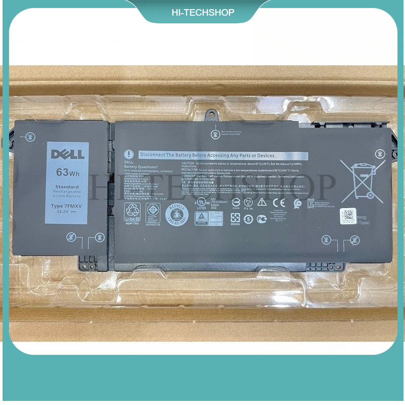 ⭐ [ZIN] Pin laptop Dell Latitude 14 7420 7520, Latitude 7420 2in1, TN2GY 7FMXV 63Wh