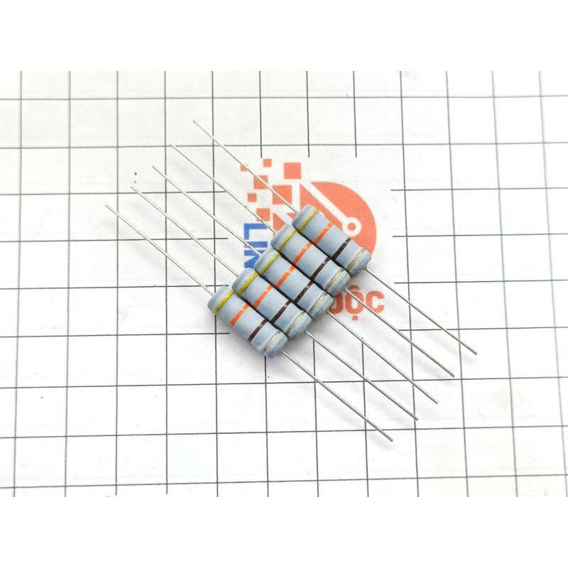 [Combo 15 chiếc] Điện trở vạch 3W 430R 5% 4 vòng màu