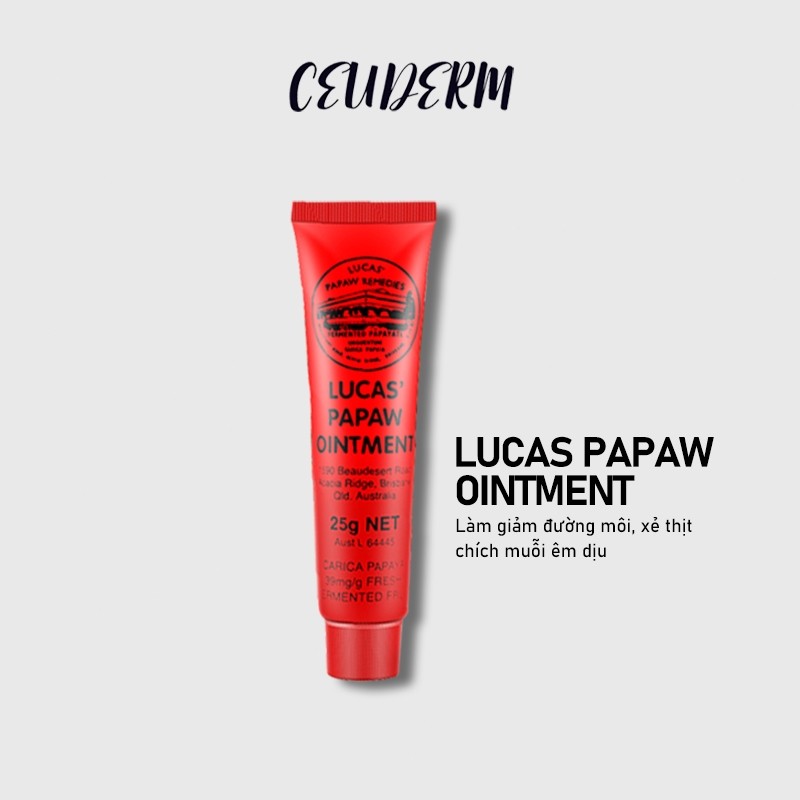 Kem dưỡng môi Lucas Papaw Ointment 25g, dưỡng ẩm, chữa nứt môi, nhiều công dụng