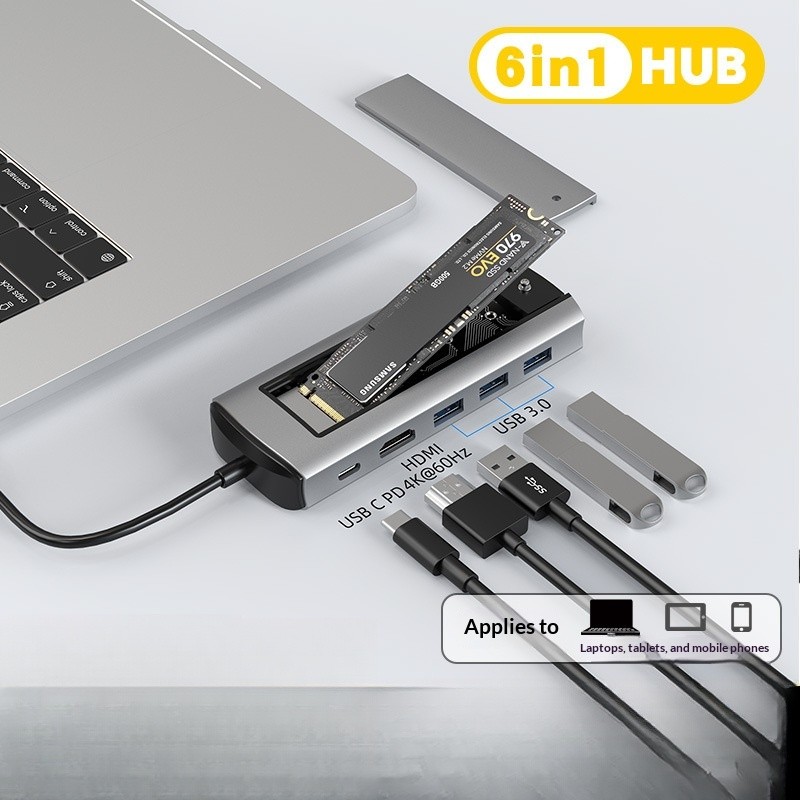 Type-c Docking Station usb Hub Đa Năng Hub SSD M.2 Hộp Đĩa Cứng Di Động Docking Station