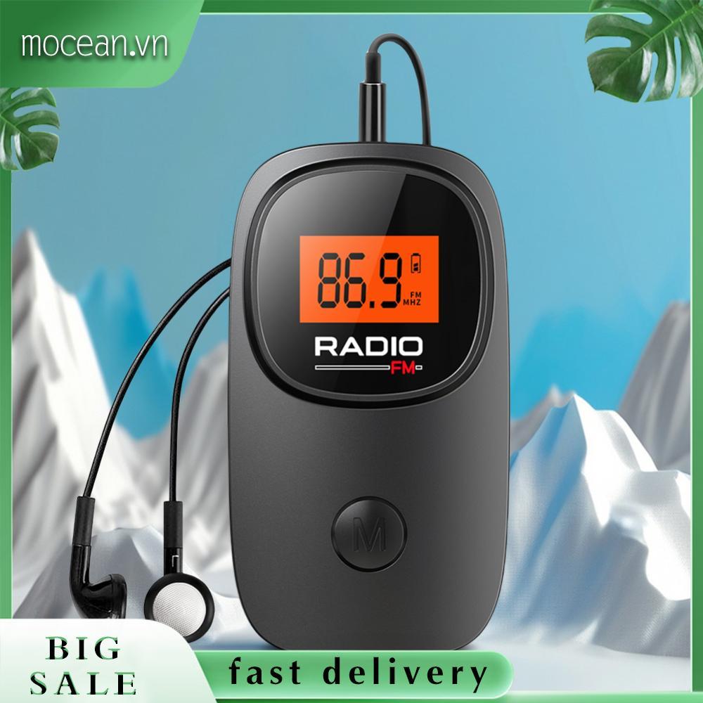 Đài FM Radio Digital Tuning Pocket Radio có tai nghe có kẹp để chạy bộ
