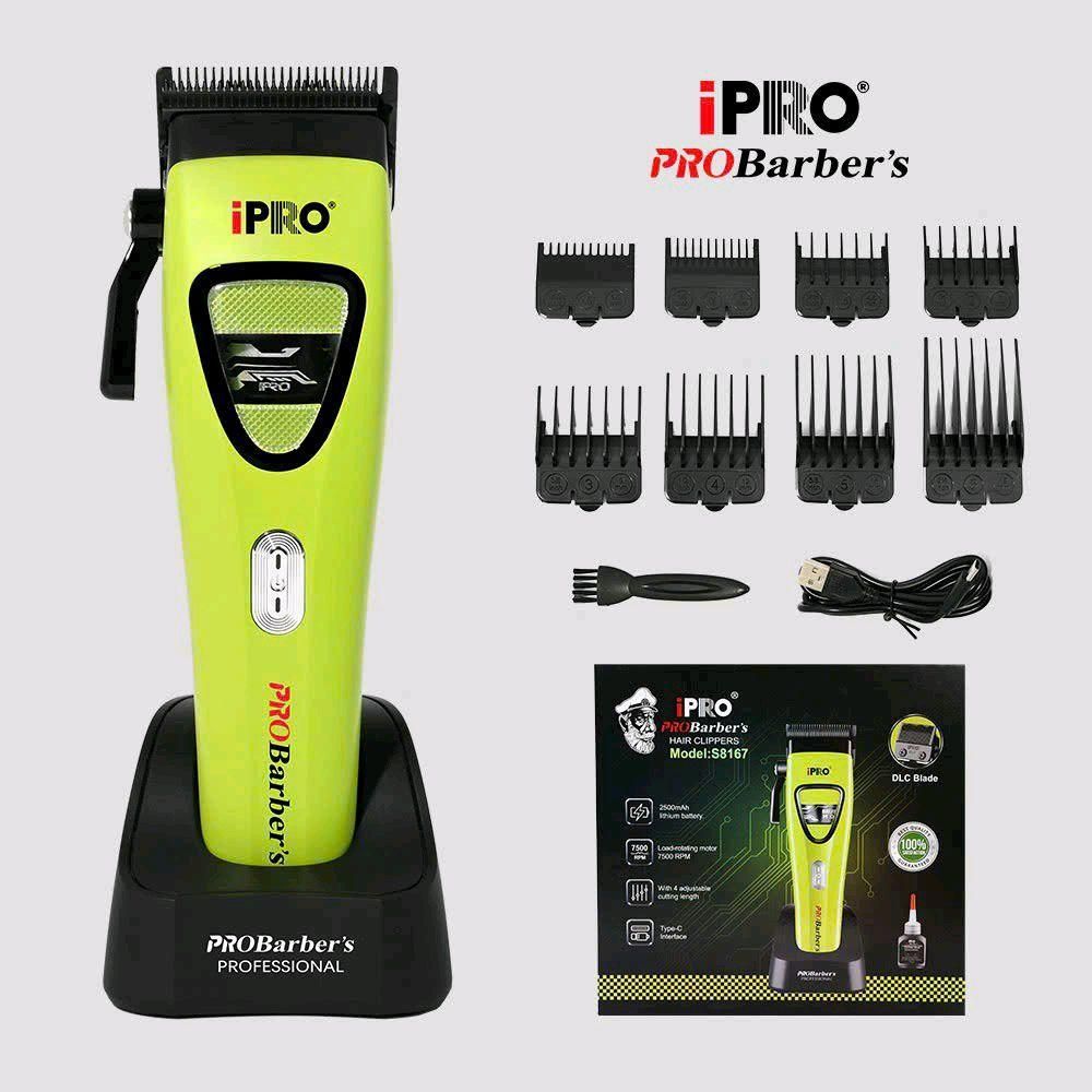 Tông Đơ Cắt Tóc Ipro Barber S8167 Bản Cao Cấp Chuyên Nghiệp , Tông Mẫu Mới Rotor Ngoài