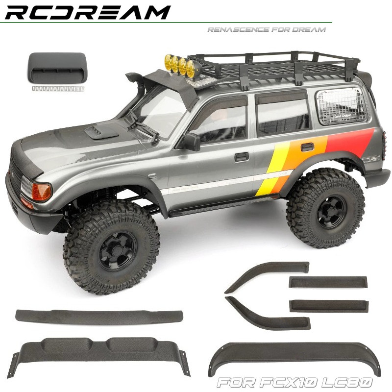 Trang trí mui xe động cơ in 3D cho xe bánh xích RC 1 / 10 FMS FCX10 LC80