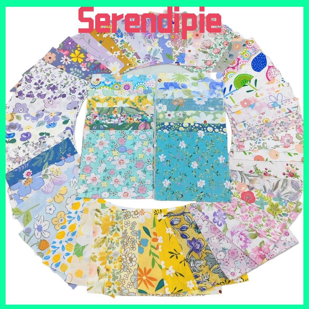 SEENDIPIE 50 Chiếc Baijia Quilt Vải, Vải Dập Nóng Twill Cotton DIY Chắp Vá Vải, Dòng Mục Vụ 10 * 10c