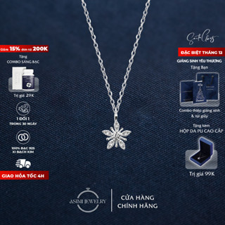  Dây chuyền bạc Ý Bông tuyết Asimi dây chuyền bạc nữ S925 xi bạch kim đơn giản Flower Snow DC50 