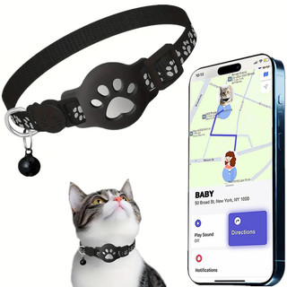 Pet Cat Theo dõi vị trí có cổ áo cho iOS Chống nước Không có phí hàng tháng Nhẹ Thẻ an toàn chống mất pin 1 năm