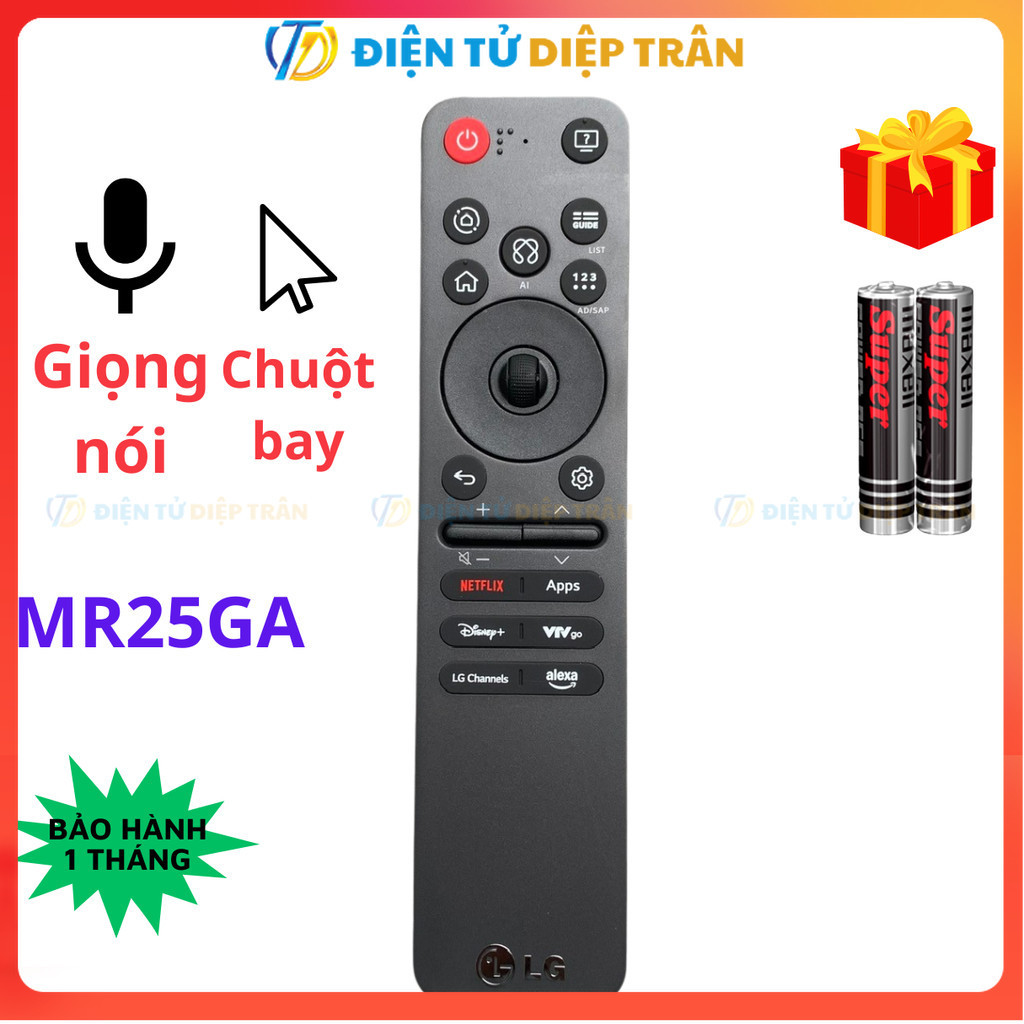 Remote điều khiển tivi LG MR25GA Mã 25 Giọng nói, chuột bay, Tặng kèm pin - ĐT Diệp Trân