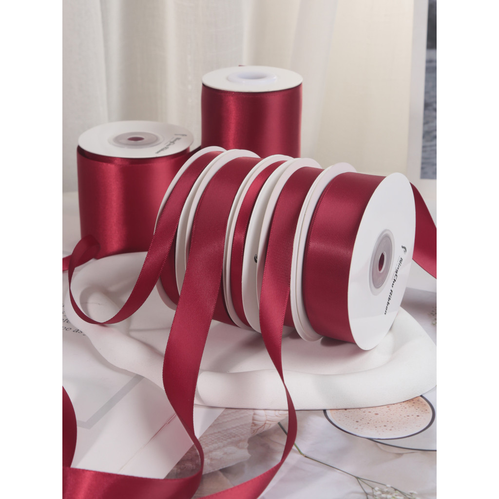 B. b.Wine Red Series Ruy Băng diy Handmade Gói Quà Bó Hoa Bánh Trang Trí Ruy Băng Chất Liệu HPMN