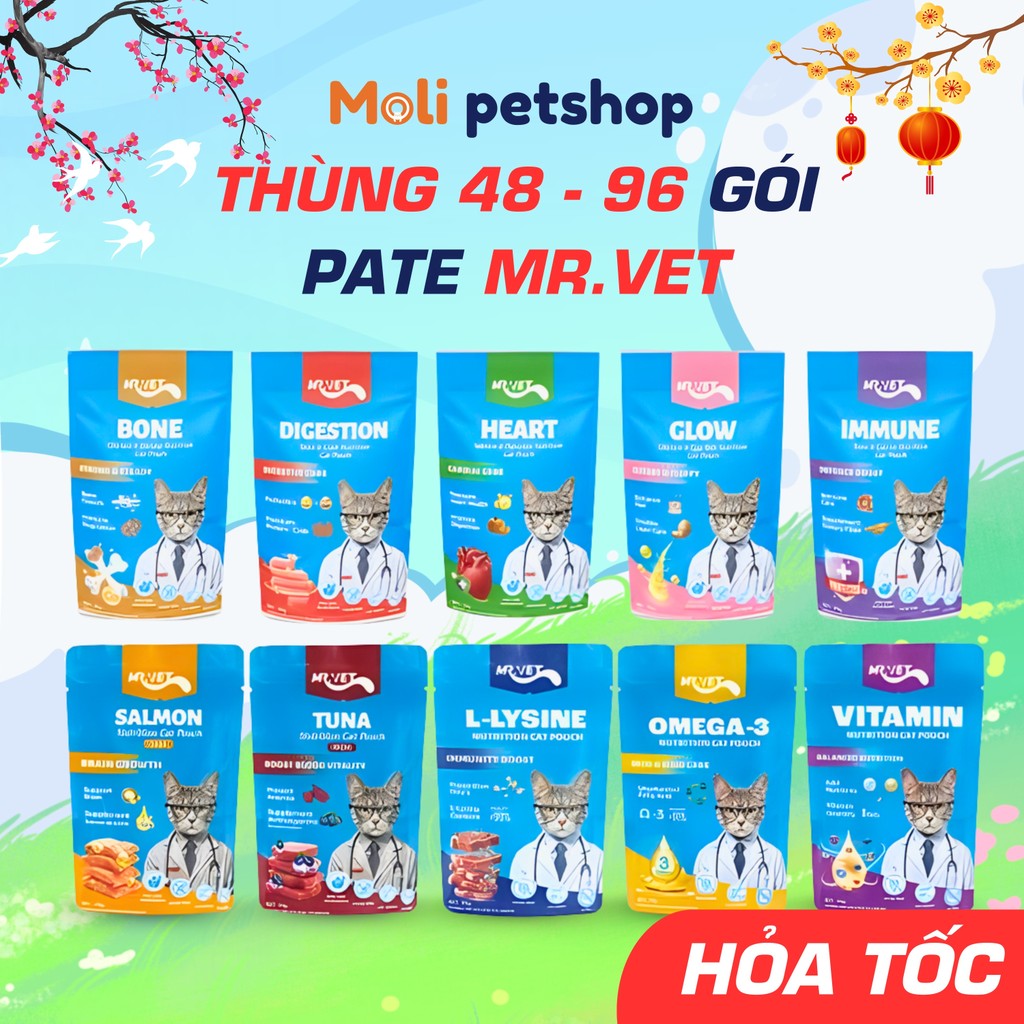 [HỎA TỐC] Thùng Pate MRVET 48 gói mix vị