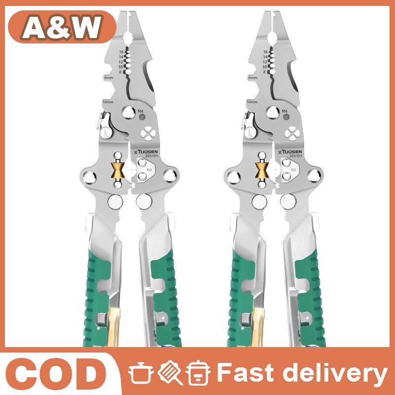 [WHP] Foldable Multifunctional Wire Stripper Voltage Test Crimping Cutting Pliers