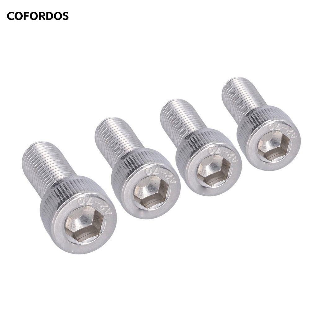 COFORDOS 4 Bu lông ổ cắm lục giác, 1.25mm Fine Pitch M10 Kích thước ren Ổ cắm đầu vít, A2-70 Lớp M10