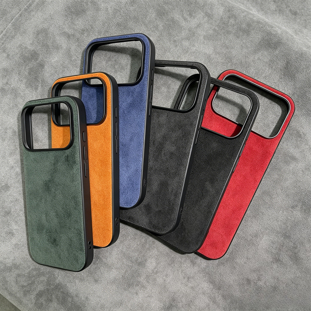 Dành Cho iPhone 17 Pro Max Alcantara Da Lộn Cho iPhone 16 Pro Air 17E 16E 15 Plus 14 13 12 Mini 11 X