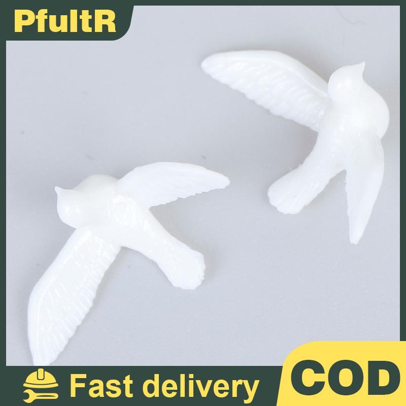 PfultR 2 Cái 1: 12 Nhà Búp Bê mini Nhựa Trắng dove Mô Phỏng Động Vật Mô Hình Đồ Chơi