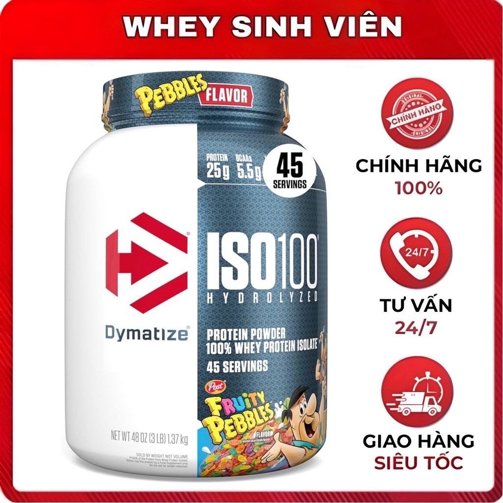 Dymatize ISO100 Hydrolyzed 3lbs Chính Hãng - Whey Isolate Tăng Cơ Phục Hồi Nhanh -  WheySinhVien_Vn 