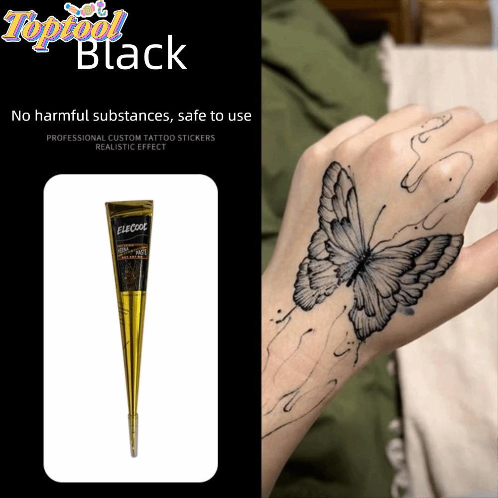 TOPTOOL Henna Tattoo Cream, Tạm thời Dễ sử dụng Henna Paste Cone, Henna Tattoo Cream Bán vĩnh viễn Đ