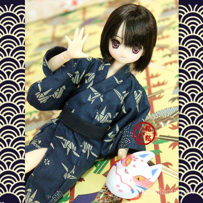 [Tổ mèo mèo] azone điểm xs.s Nam Body Araki ob Xanh đậm Quần áo trẻ em Kimono Yukata