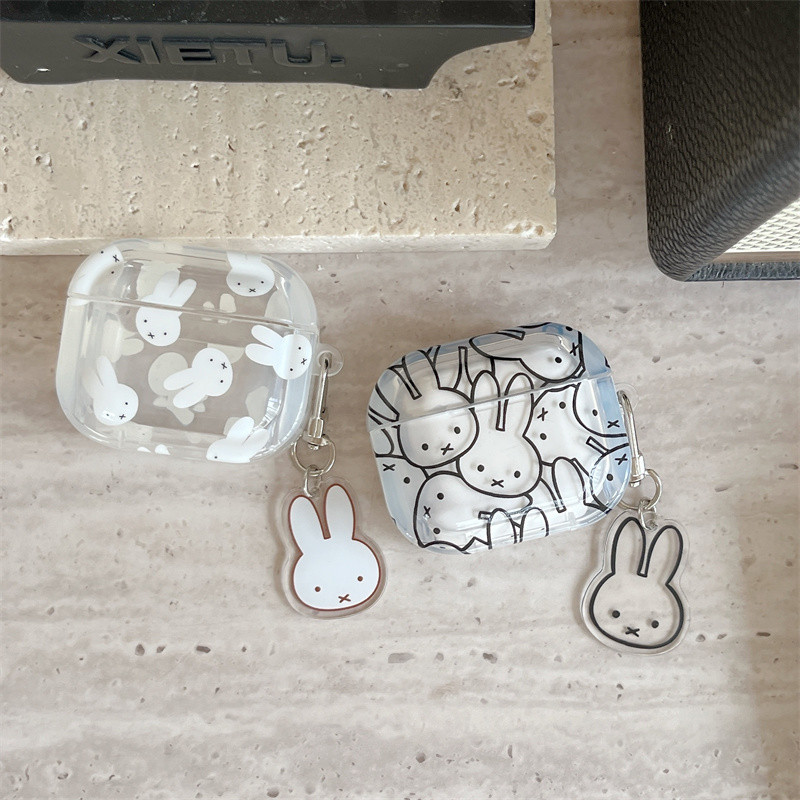 Thỏ Miffy màu đen trắng cho Airpods4 Airpod 1 / 2 3 Pro Pro2 pro3 ❈ ❈ ❈ ❈ ❈ ❈ ❈ ❈ ❈ ❈ ❈ ❈ AirPods Pr