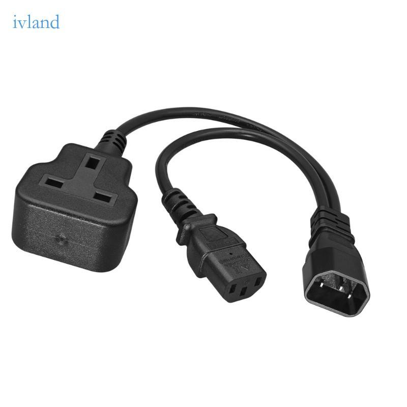 IEC60320 C14 To C13+UK Socket Splitter Power Cord For Server Rack 3x0 75mm²Wire