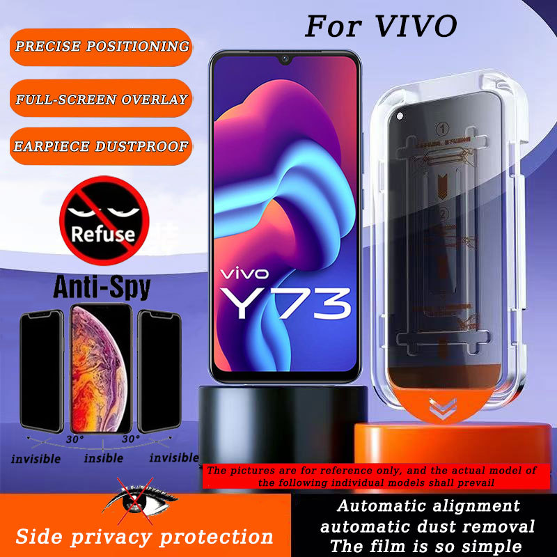 Kính Cường Lực Chống Nhìn Trộm và Trong Suốt có Khung Tự Dán Cho VIVO Y97 Y95 Y93 Y91 Y76s Y75 Y73 Y