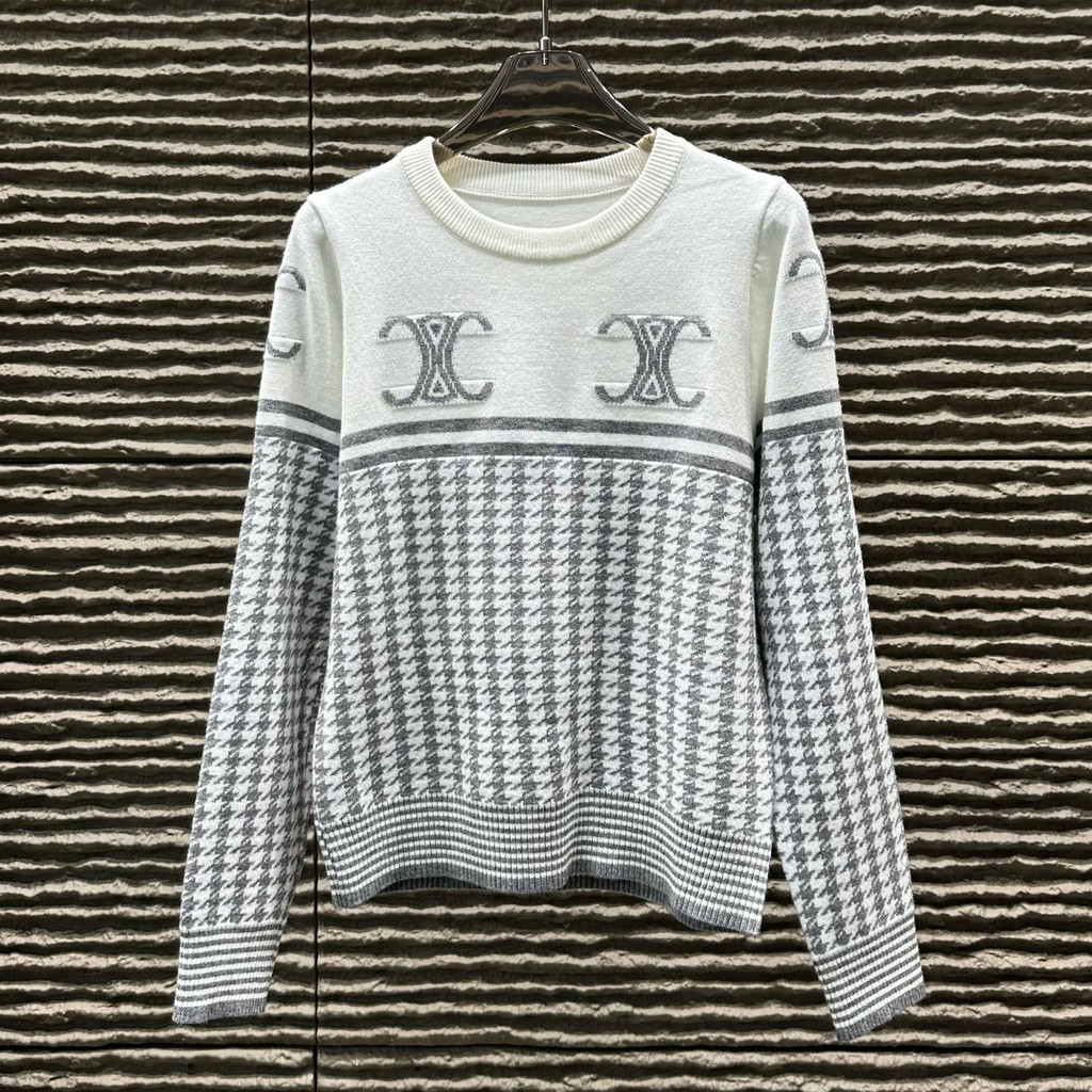 ERBV MIUMIU Autumn and Winter New Jacquard Letter Pullover Sweater Fashion Versatile