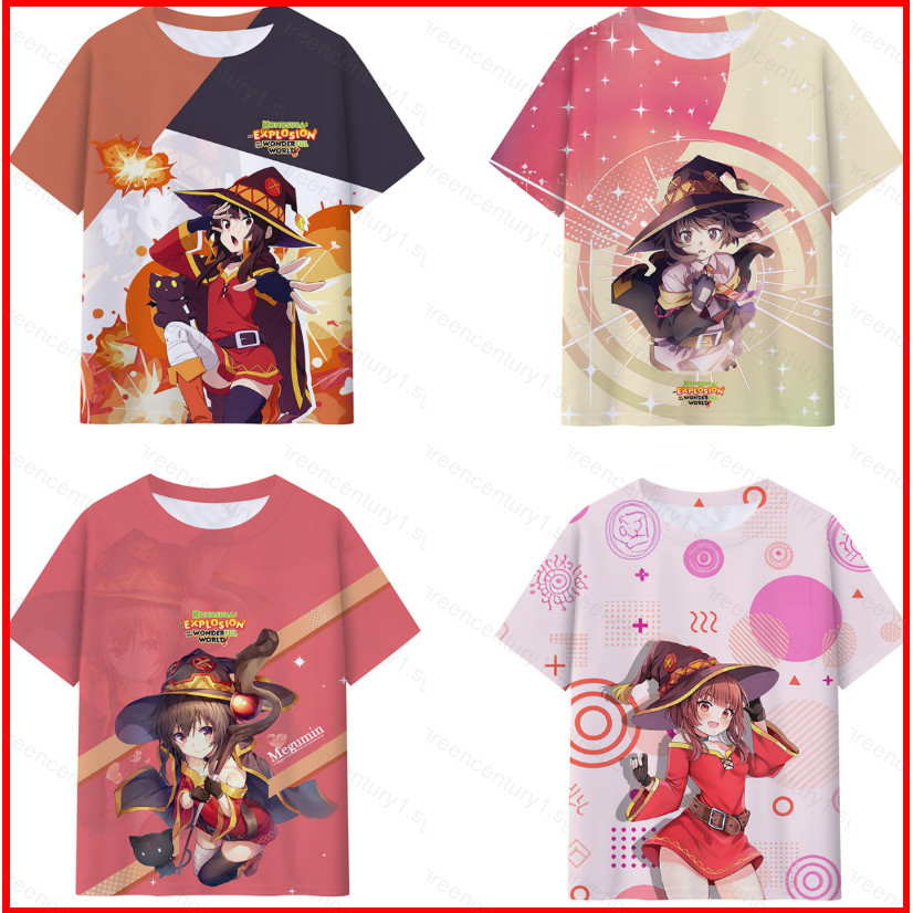 GC1 KonoSuba: Một Vụ Nổ Trên Thế Giới Tuyệt Vời Áo Thun Anime Unisex Tee Cosplay Megumin Áo Sơ Mi Ta