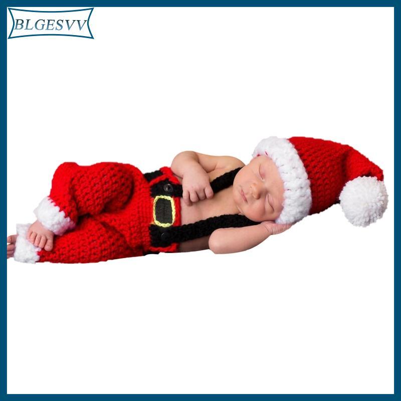 Blg Giáng Sinh Sơ Sinh Đạo Cụ Chụp Ảnh Trang Phục Đỏ Trắng Móc Quần Áo