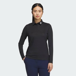  adidas Đánh gôn Áo Polo Dài Tay Jacquard Nữ Đen JM9560 