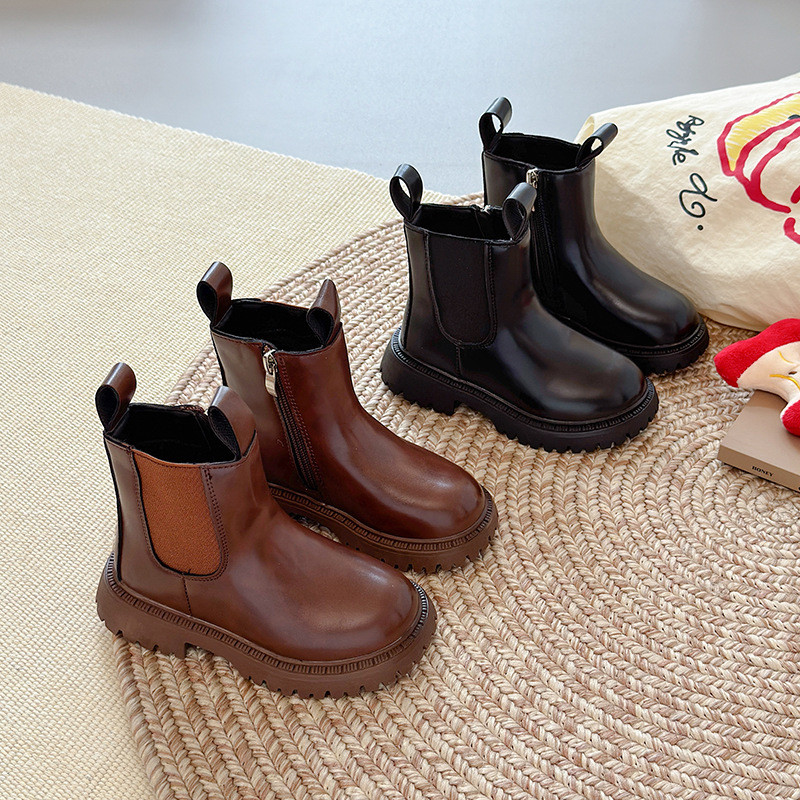 Sản phẩm mới Hàng có sẵn Giày bốt Martin cho bé gái 2025 Thu Đông Chelsea Boots Thời trang trẻ em Gi