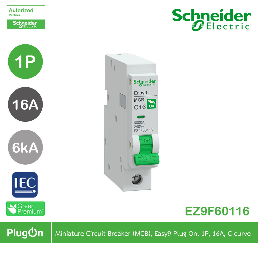 MCB Schneider EZ9F60116 Easy9 1P 16A 6kA – Aptomat Schneider Chính Hãng