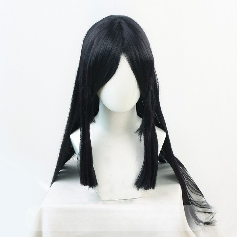 Tóc giả cosplay Nakime Demon Slayer màu đen thẳng dài