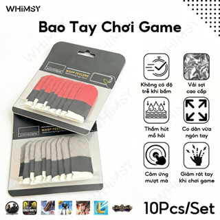 10Pcs Găng Ngón Tay Chơi Game Chống Mồ Hôi Chống Trượt Siêu Nhạy Màu Kép Dành Cho Điện Thoại Di Động