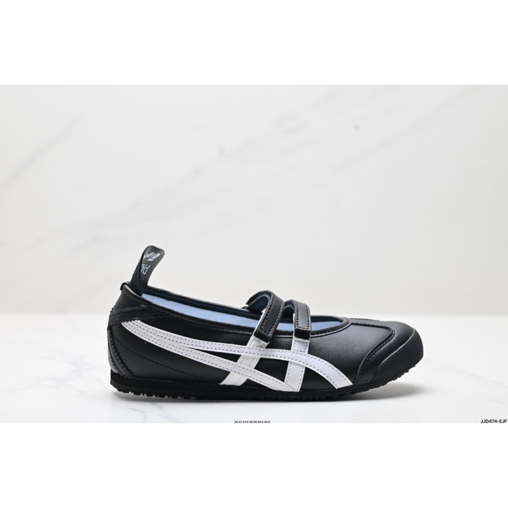 B4 b5 b2 Patou b9 x 2026 b8 Onitsuka b1 Tiger MEXICO 66 Giày Ballet Flat Mary Jane-Đen sọc trắng MAV