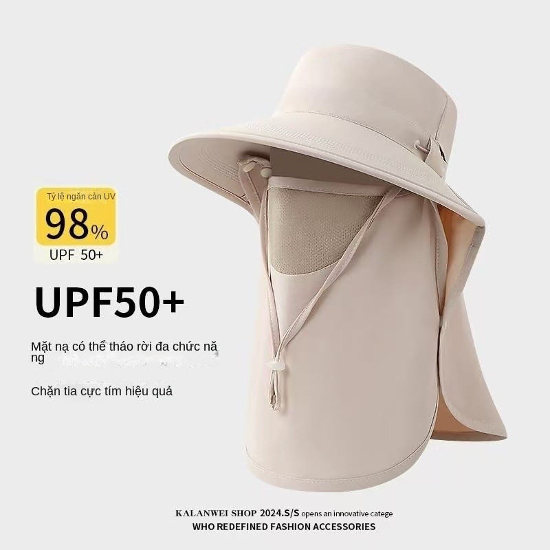 Mũ Chống Nắng Rộng Vành Tháo Rời | Nón Che Gáy Vải Polyester | Maxhome Gia Dụng