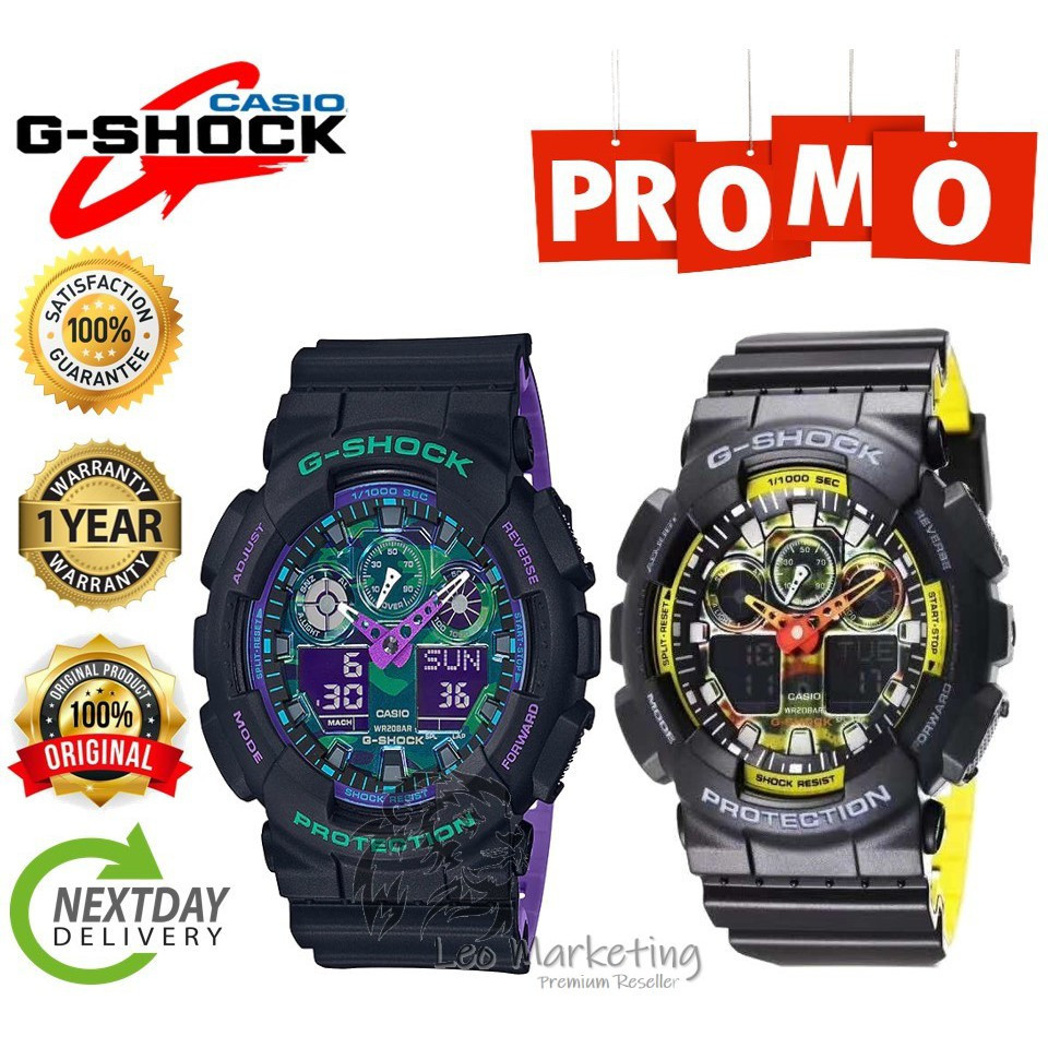 JOCELYN 100% Ori Japan Made GA100 JOKER GA-100BL-1ADR Đồng hồ đeo tay hiển thị kép Đồng hồ thể thao 
