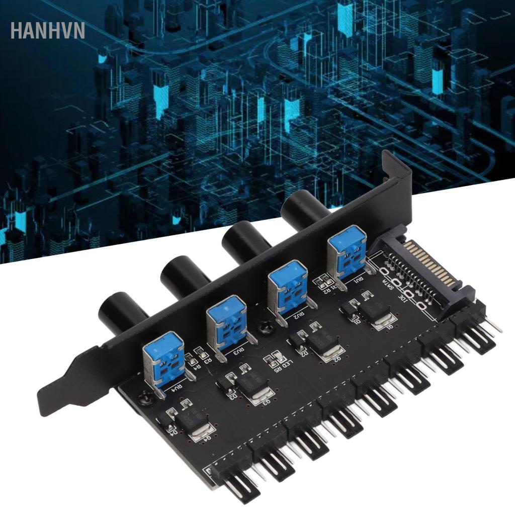 Hanhvn Bộ Điều Khiển Quạt Tổn Thất Thấp 8 Kênh PC Hub Cho CPU Máy Tính Hệ Thống Làm Mát Bằng Nước HD