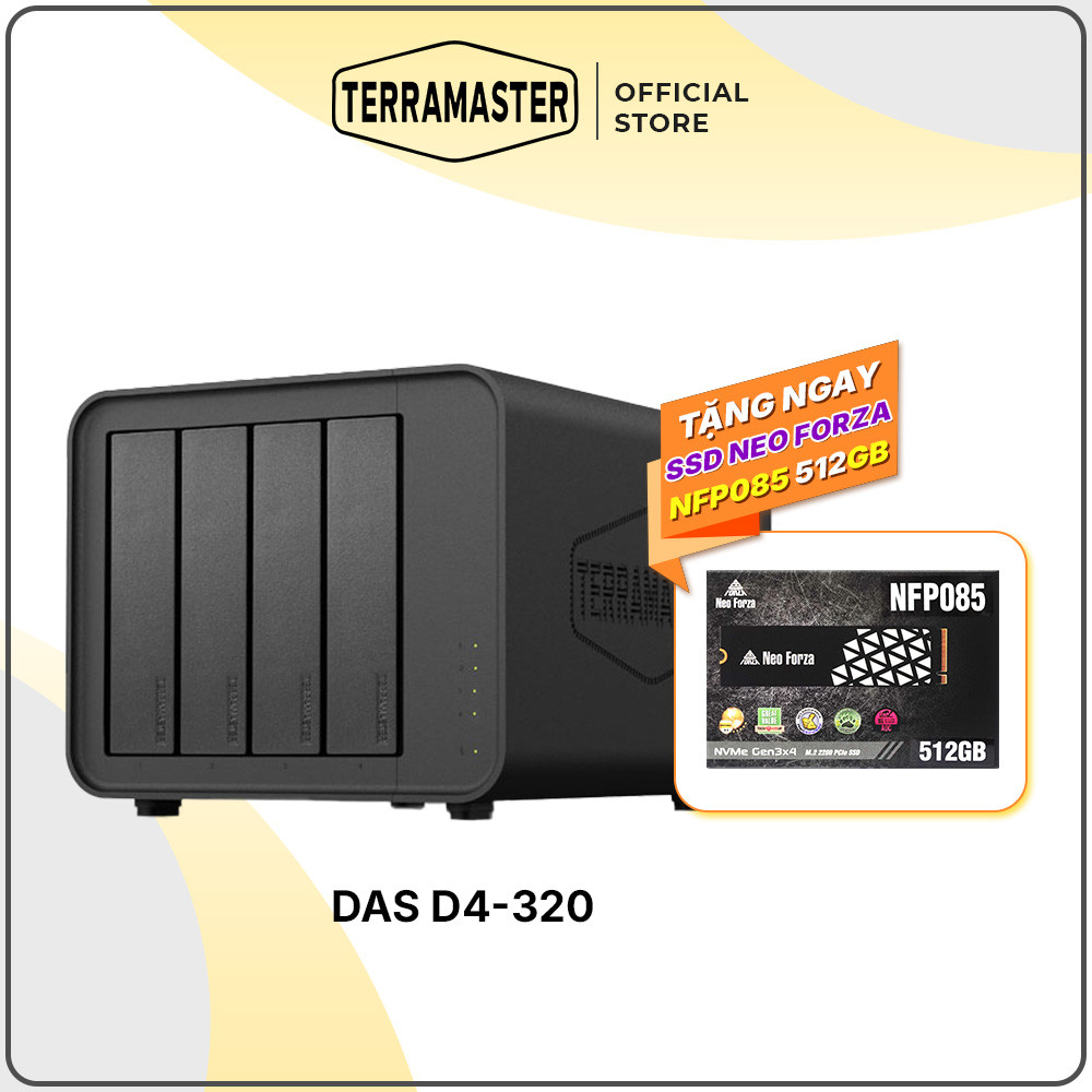 Combo Thiết bị lưu trữ mạng DAS TerraMaster D4-320 4-bay và SSD Neo Forza Sata NFS12