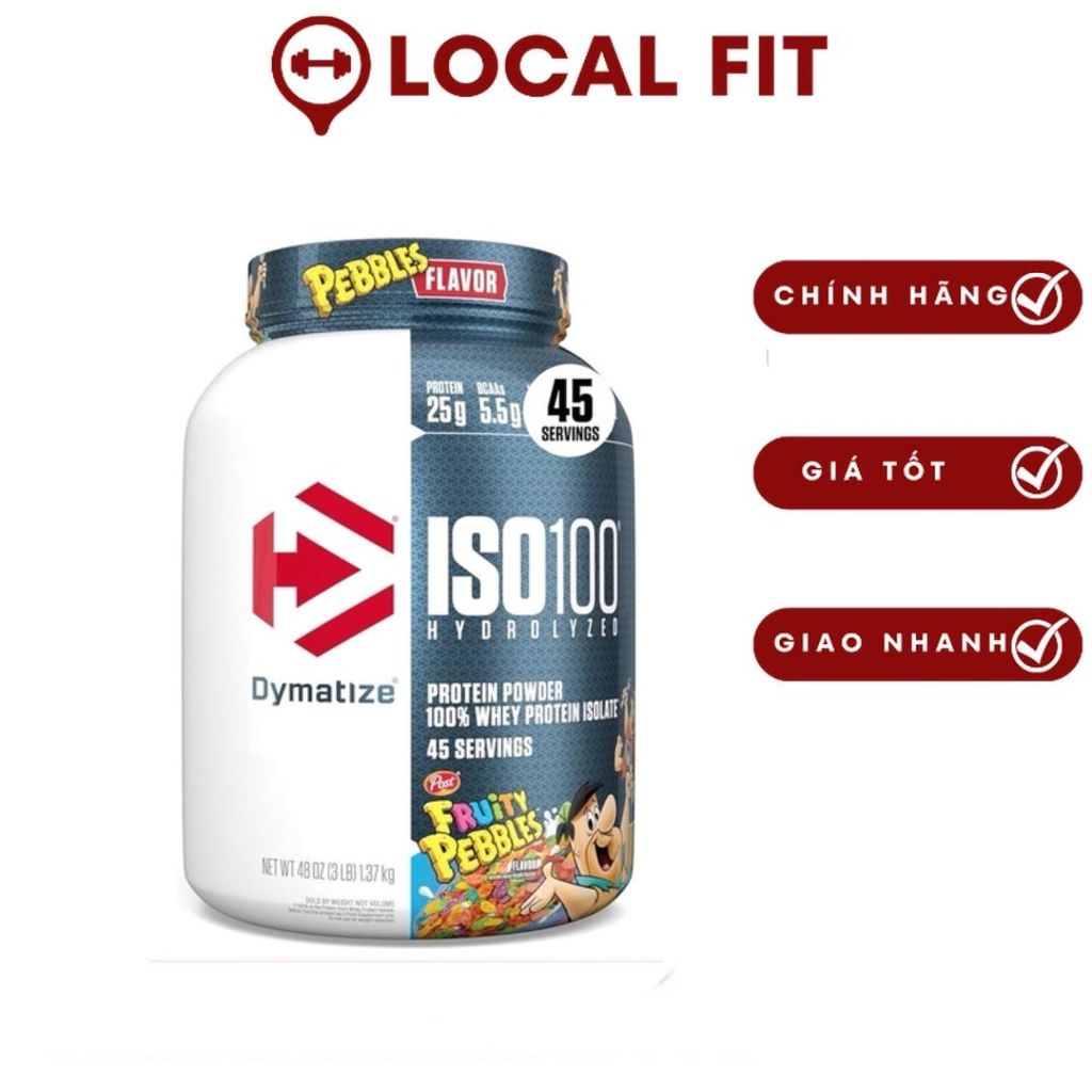 Dymatize ISO100 Hydrolyzed 3lbs Chính Hãng - Whey Isolate Tăng Cơ Phục Hồi Nhanh  Local Fit - Supple