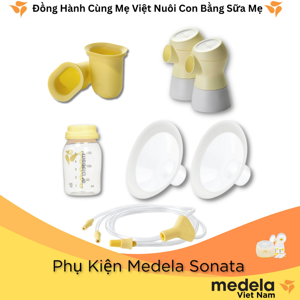 Phụ kiện máy hút sữa Medela Sonata | Cổ nối dây hút phễu hút sữa bình trữ sữa van hút sữa | Chính hã